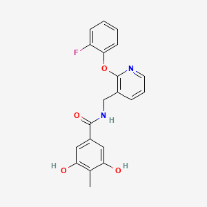 N-{[2-(2-fluorophenoxy)pyridin-3-yl]methyl}-3,5-dihydroxy-4-methylbenzamide