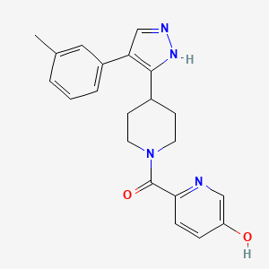 (5-hydroxypyridin-2-yl)-[4-[4-(3-methylphenyl)-1H-pyrazol-5-yl]piperidin-1-yl]methanone