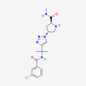 (4R)-4-(4-{1-[(3-chlorobenzoyl)amino]-1-methylethyl}-1H-1,2,3-triazol-1-yl)-N-methyl-L-prolinamide hydrochloride