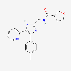 N-{[4-(4-methylphenyl)-5-pyridin-2-yl-1H-imidazol-2-yl]methyl}tetrahydrofuran-3-carboxamide