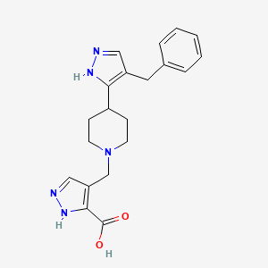 4-[[4-(4-benzyl-1H-pyrazol-5-yl)piperidin-1-yl]methyl]-1H-pyrazole-5-carboxylic acid