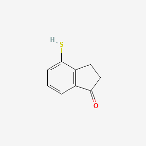 molecular formula C9H8OS B595023 1H-Inden-1-one, 2,3-dihydro-4-mercapto- CAS No. 1273663-71-0
