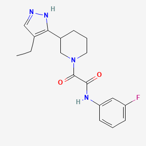 2-[3-(4-ethyl-1H-pyrazol-5-yl)piperidin-1-yl]-N-(3-fluorophenyl)-2-oxoacetamide