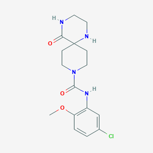 N-(5-chloro-2-methoxyphenyl)-5-oxo-1,4,9-triazaspiro[5.5]undecane-9-carboxamide