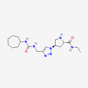 molecular formula C18H31N7O2 B5950353 (4R)-4-[4-({[(cycloheptylamino)carbonyl]amino}methyl)-1H-1,2,3-triazol-1-yl]-N-ethyl-L-prolinamide hydrochloride 