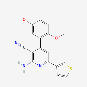 2-amino-4-(2,5-dimethoxyphenyl)-6-(3-thienyl)nicotinonitrile