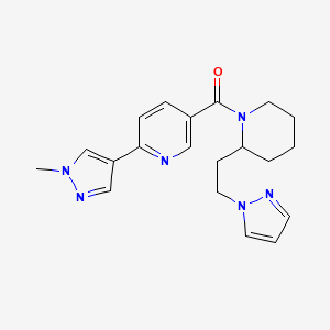 molecular formula C20H24N6O B5950370 2-(1-methyl-1H-pyrazol-4-yl)-5-({2-[2-(1H-pyrazol-1-yl)ethyl]piperidin-1-yl}carbonyl)pyridine 