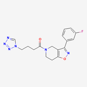 molecular formula C17H17FN6O2 B5950371 3-(3-fluorophenyl)-5-[4-(1H-tetrazol-1-yl)butanoyl]-4,5,6,7-tetrahydroisoxazolo[4,5-c]pyridine 