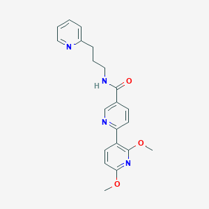 molecular formula C21H22N4O3 B5950378 2',6'-dimethoxy-N-(3-pyridin-2-ylpropyl)-2,3'-bipyridine-5-carboxamide 