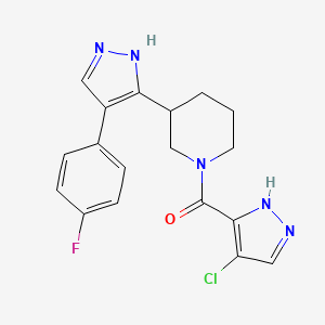 (4-chloro-1H-pyrazol-5-yl)-[3-[4-(4-fluorophenyl)-1H-pyrazol-5-yl]piperidin-1-yl]methanone