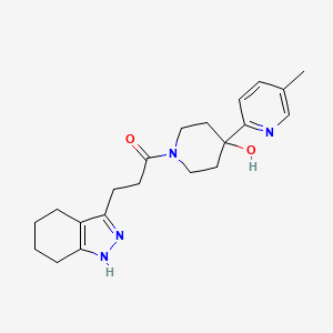 4-(5-methylpyridin-2-yl)-1-[3-(4,5,6,7-tetrahydro-1H-indazol-3-yl)propanoyl]piperidin-4-ol