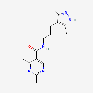 N-[3-(3,5-dimethyl-1H-pyrazol-4-yl)propyl]-2,4-dimethylpyrimidine-5-carboxamide