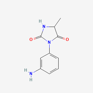 molecular formula C10H11N3O2 B595043 3-(3-氨基苯基)-5-甲基咪唑烷-2,4-二酮 CAS No. 1214061-96-7