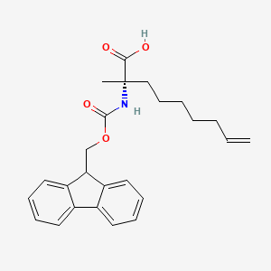 molecular formula C25H29NO4 B595050 (S)-2-((((9H-Fluoren-9-yl)methoxy)carbonyl)amino)-2-methylnon-8-enoic acid CAS No. 1311933-83-1