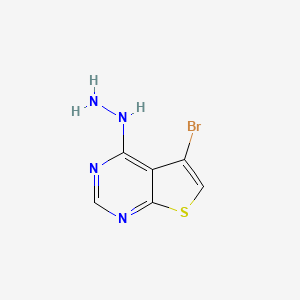 molecular formula C6H5BrN4S B595051 5-Bromo-4-hydrazinylthieno[2,3-d]pyrimidine CAS No. 1239460-84-4