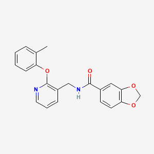 N-{[2-(2-methylphenoxy)pyridin-3-yl]methyl}-1,3-benzodioxole-5-carboxamide