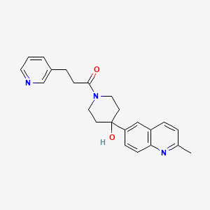 4-(2-methylquinolin-6-yl)-1-(3-pyridin-3-ylpropanoyl)piperidin-4-ol