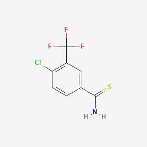 molecular formula C8H5ClF3NS B595059 4-Chloro-3-(trifluoromethyl)thiobenzamide CAS No. 1315339-86-6