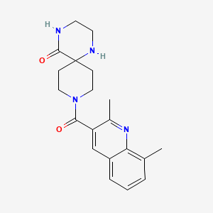 9-[(2,8-dimethylquinolin-3-yl)carbonyl]-1,4,9-triazaspiro[5.5]undecan-5-one