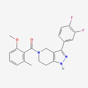 [3-(3,4-Difluorophenyl)-1,4,6,7-tetrahydropyrazolo[4,3-c]pyridin-5-yl]-(2-methoxy-6-methylphenyl)methanone