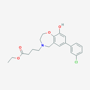 ethyl 4-[7-(3-chlorophenyl)-9-hydroxy-2,3-dihydro-1,4-benzoxazepin-4(5H)-yl]butanoate