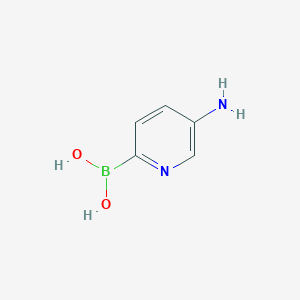 molecular formula C5H7BN2O2 B059507 (5-氨基吡啶-2-基)硼酸 CAS No. 1220909-75-0