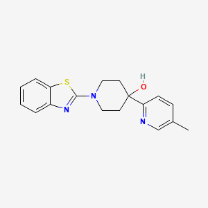 molecular formula C18H19N3OS B5950700 1-(1,3-benzothiazol-2-yl)-4-(5-methylpyridin-2-yl)piperidin-4-ol 