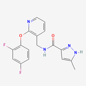 N-[[2-(2,4-difluorophenoxy)pyridin-3-yl]methyl]-5-methyl-1H-pyrazole-3-carboxamide