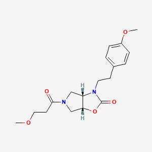 (3aS*,6aR*)-3-[2-(4-methoxyphenyl)ethyl]-5-(3-methoxypropanoyl)hexahydro-2H-pyrrolo[3,4-d][1,3]oxazol-2-one