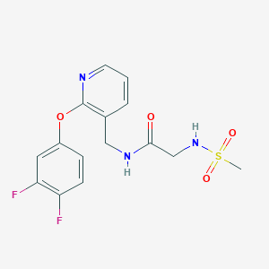 molecular formula C15H15F2N3O4S B5950760 N~1~-{[2-(3,4-difluorophenoxy)pyridin-3-yl]methyl}-N~2~-(methylsulfonyl)glycinamide 