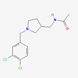 molecular formula C14H18Cl2N2O B5950883 N-{[1-(3,4-dichlorobenzyl)pyrrolidin-3-yl]methyl}acetamide 