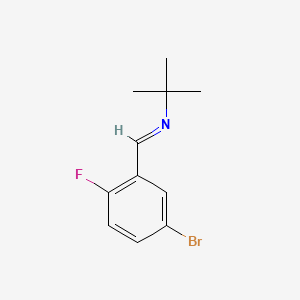 molecular formula C11H13BrFN B595089 (E)-[(5-溴-2-氟苯基)亚甲基](叔丁基)胺 CAS No. 1355250-66-6