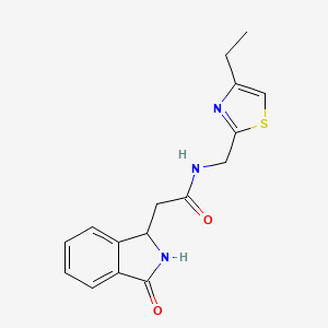 N-[(4-ethyl-1,3-thiazol-2-yl)methyl]-2-(3-oxo-2,3-dihydro-1H-isoindol-1-yl)acetamide