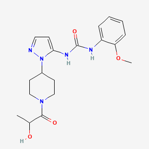 N-[1-(1-lactoylpiperidin-4-yl)-1H-pyrazol-5-yl]-N'-(2-methoxyphenyl)urea