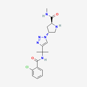 (4R)-4-(4-{1-[(2-chlorobenzoyl)amino]-1-methylethyl}-1H-1,2,3-triazol-1-yl)-N-methyl-L-prolinamide hydrochloride