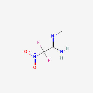 molecular formula C3H5F2N3O2 B595094 2,2-Difluoro-N-methyl-2-nitroethanimidamide CAS No. 1651-23-6