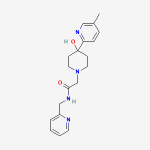 2-[4-hydroxy-4-(5-methylpyridin-2-yl)piperidin-1-yl]-N-(pyridin-2-ylmethyl)acetamide