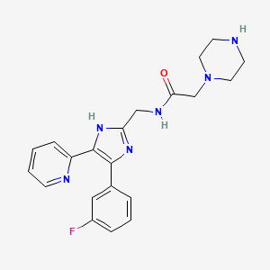 N-{[4-(3-fluorophenyl)-5-(2-pyridinyl)-1H-imidazol-2-yl]methyl}-2-(1-piperazinyl)acetamide hydrochloride