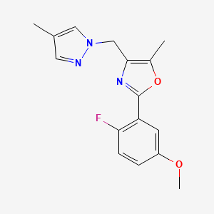 2-(2-fluoro-5-methoxyphenyl)-5-methyl-4-[(4-methyl-1H-pyrazol-1-yl)methyl]-1,3-oxazole