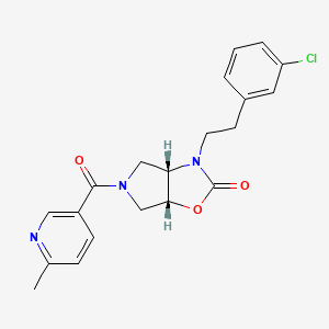 (3aS*,6aR*)-3-[2-(3-chlorophenyl)ethyl]-5-[(6-methylpyridin-3-yl)carbonyl]hexahydro-2H-pyrrolo[3,4-d][1,3]oxazol-2-one