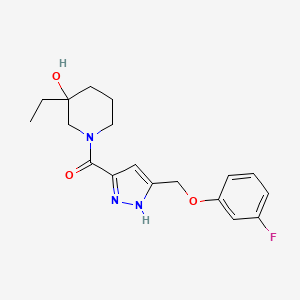 3-ethyl-1-({5-[(3-fluorophenoxy)methyl]-1H-pyrazol-3-yl}carbonyl)piperidin-3-ol