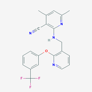 4,6-dimethyl-2-[({2-[3-(trifluoromethyl)phenoxy]pyridin-3-yl}methyl)amino]nicotinonitrile