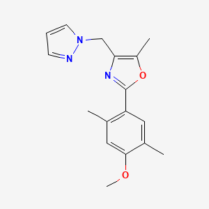 2-(4-methoxy-2,5-dimethylphenyl)-5-methyl-4-(1H-pyrazol-1-ylmethyl)-1,3-oxazole