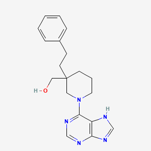 [3-(2-phenylethyl)-1-(9H-purin-6-yl)piperidin-3-yl]methanol