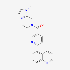 N-ethyl-N-[(1-methyl-1H-imidazol-2-yl)methyl]-6-quinolin-5-ylnicotinamide