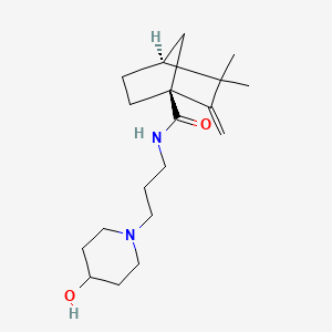 (1S*,4S*)-N-[3-(4-hydroxypiperidin-1-yl)propyl]-3,3-dimethyl-2-methylenebicyclo[2.2.1]heptane-1-carboxamide