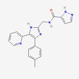 N-[[4-(4-methylphenyl)-5-pyridin-2-yl-1H-imidazol-2-yl]methyl]-1H-pyrazole-5-carboxamide