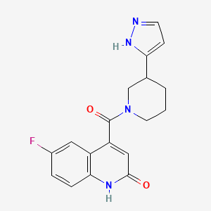 6-fluoro-4-{[3-(1H-pyrazol-5-yl)piperidin-1-yl]carbonyl}quinolin-2(1H)-one