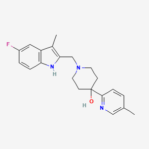 1-[(5-fluoro-3-methyl-1H-indol-2-yl)methyl]-4-(5-methylpyridin-2-yl)piperidin-4-ol