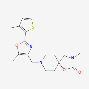 3-methyl-8-{[5-methyl-2-(3-methyl-2-thienyl)-1,3-oxazol-4-yl]methyl}-1-oxa-3,8-diazaspiro[4.5]decan-2-one